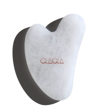 White jade guasha tool for facial sculpting and enhancing natural glow by CLAGLA.